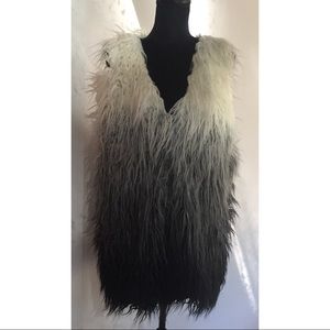 E2 Clothing Ombré Faux Fur Vest